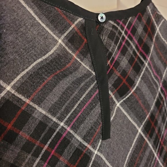 Public School Wore on TV Plaid Print Crew Neck Sleeveless Top Hollywood Preppy - Picture 5 of 9